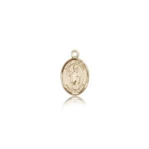  14kt Gold St. Saint Austin Medal 1/2 x 1/4 Inches 9256KT 