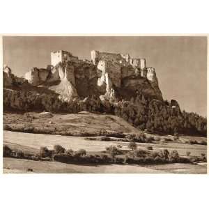  1953 Ruins Hrad Lietava Castle Slovakia Photogravure 