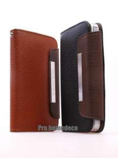   Pouch Flip leather case wallet (iPhone 4/4s & Samsung i9100) #LV2S2