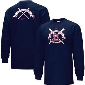Nike St Louis Cardinals Navy Blue Bat Long Sleeve T shirt:  