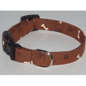  Brown Bone Paw Dog Collar X Small 1/2 Everything Else