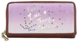  Juicy Couture Peace Love Pink Zip Clutch Wallet: Clothing