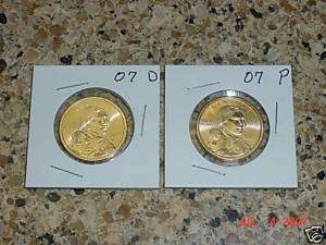 2007 P&D set BU Sacagawea Dollars frm Mint Roll in hand  