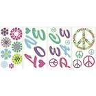 GLOW in the DARK PEACE SIGN 27 Big Wall Decals Love Flowers Room Decor 