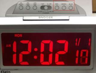 Elgin Electric Night Stand Alarm Clock Large 1.8 LCD 7 Selectable 