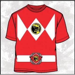  Power Rangers Red Ranger Costume Red Juniors T Shirt Tee 