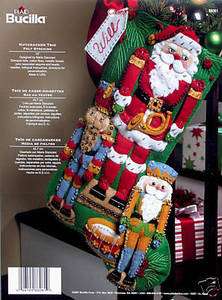   Trio ~ 18 Felt Christmas Stocking Kit #86061 Santa, Soldiers  