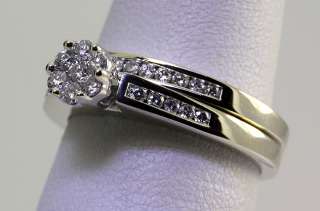   29 DIAMOND 14K WG ENGAGEMENT RING WEDDING BAND BRIDAL SET SALE  