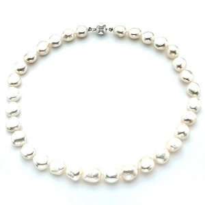  Baroque White Pearl Necklace (13mm): Jewelry