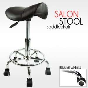   Working Stool Doctor Dentist Salon Spa Barber Black Chair PU Leather