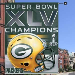   Packers 27 x 37 Super Bowl XLV Champions Vertical Banner  Sports