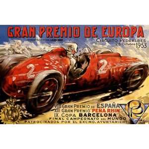  1953 GRAN PREMIO DE EUROPE CAR RACE GRAND PRIX BARCELONA 