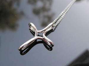 Tiffany & Co Silver Peretti Infinity Cross Pendant Necklace  