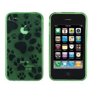   Dog Prints Case for iPhone 4 / 4G   Green: MP3 Players & Accessories