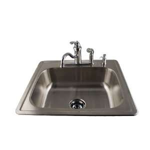  Drop In Stainless Kitchen Sink/Faucet Kit OSB25 017 