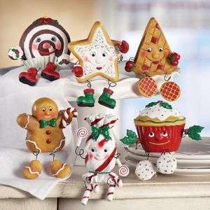   of 6 Pc Crafted Holidays Sweet Dessert Kitchen Shelf or Counter Sitter