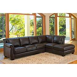 Lancaster Italian Leather Sectional Sofa  
