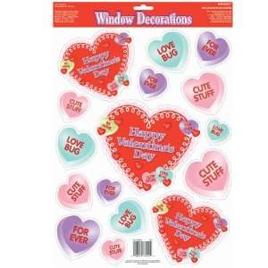   Lets Party By Amscan Candy Heart Vinyl Window Clings: Everything Else