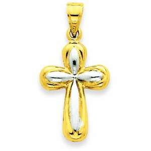  14k Rhodium Cross Pendant Jewelry