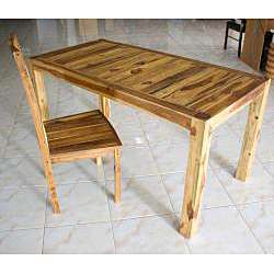 Hand inlayed Teak Wood Kitchen Table (Thailand)  
