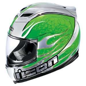   Airframe Motorcycle Helmet   Claymore Green Chrome