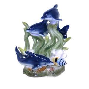   Playful Dolphins and a Fish Porcelain Figurine   10240