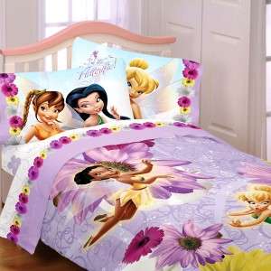 DISNEY TINKERBELL~fairies~TWIN BED COMFORTER SET+NIGHTLIGHT++ WALL 
