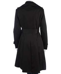 London Fog Womens Black Twill Trench Coat  Overstock