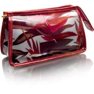 Cris Notti Red Bamboo Square Cosmetic Bag