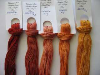 Over dyed embroidery floss sets; Oranges, 100yds  