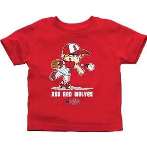Arkansas State Red Wolves Toddler Boys Baseball T Shirt   Red  