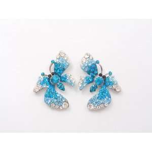  Blue Clear Swarovski Elements Crystal Fancy Butterfly Drop 