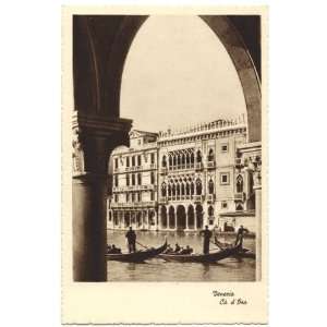  1940s Vintage Postcard Ca dOro   Venice Italy 