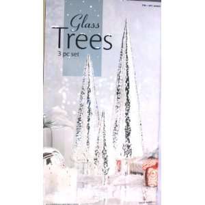  Glass Trees Three Piece Set (14.9, 11.4 & 7.2 in 