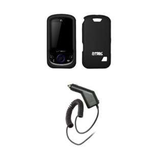  EMPIRE Black Rubberized Snap On Cover Case + Car Charger 