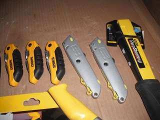 STANLY AND DEWALT TAPE MEASURES AND UTILITY KNIVES  