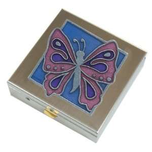  Pink Butterfly Pill Box Large: Health & Personal Care
