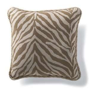  Outdoor Throw Pillow in Animal Soleil Beige with Cording 