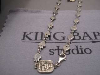King Baby 3D Crowned Heart Motif Chain Necklace 24 inch  