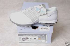 New Womens Nike Air Embellish Golf Shoes IN box Color: White/Grey i 
