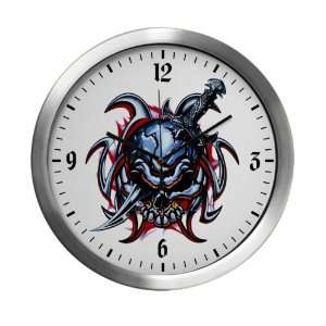  Modern Wall Clock Tribal Skull With Knife: Everything Else