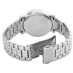 August Steiner Womens Classic Dual Time Stainless Steel Watch 