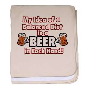 Baby Blanket Petal Pink My Idea of a Balanced Diet is a Beer in Each 