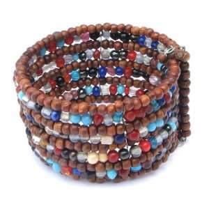   Look Cuff Bracelet Fashion Jewelry   Free Size / Wooden Beads Jewelry
