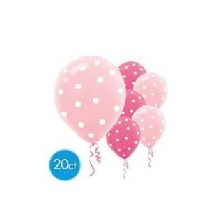20 ct Round Helium Quality 12 Pink Polka Dot Balloons