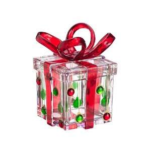  4.5hx3wx3l Jeweled Ornament Gift Box Red Green (Pack of 