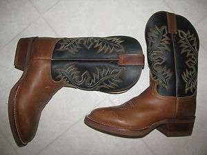 Mens Justin Cowboy Western Boots 7.5 EE Worn 1X WIDE EXCELLENT 