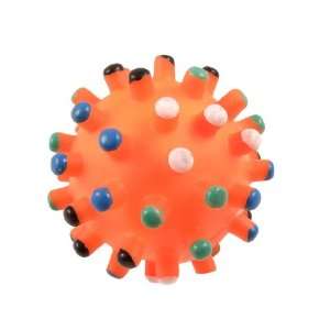   Colorful Dotted Orange Ball Squeaky Chew Toy for Pet Dog