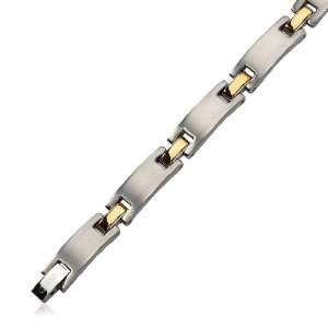  Stainless Steel 24 Karat Gold Plated Bracelet: Jewelry