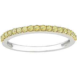 14K White Gold Yellow Sapphire Ring  Overstock